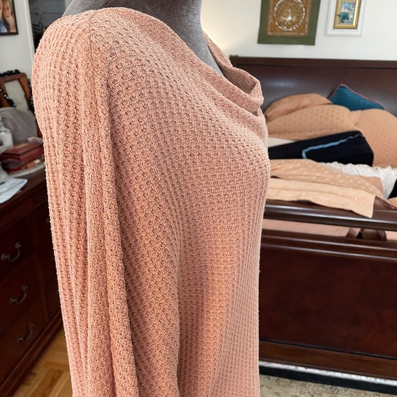 Free People Pink Waffle Knit Blouse - Picture 5 of 15